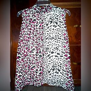 Leopard Print Sleeveless Blouse - XL